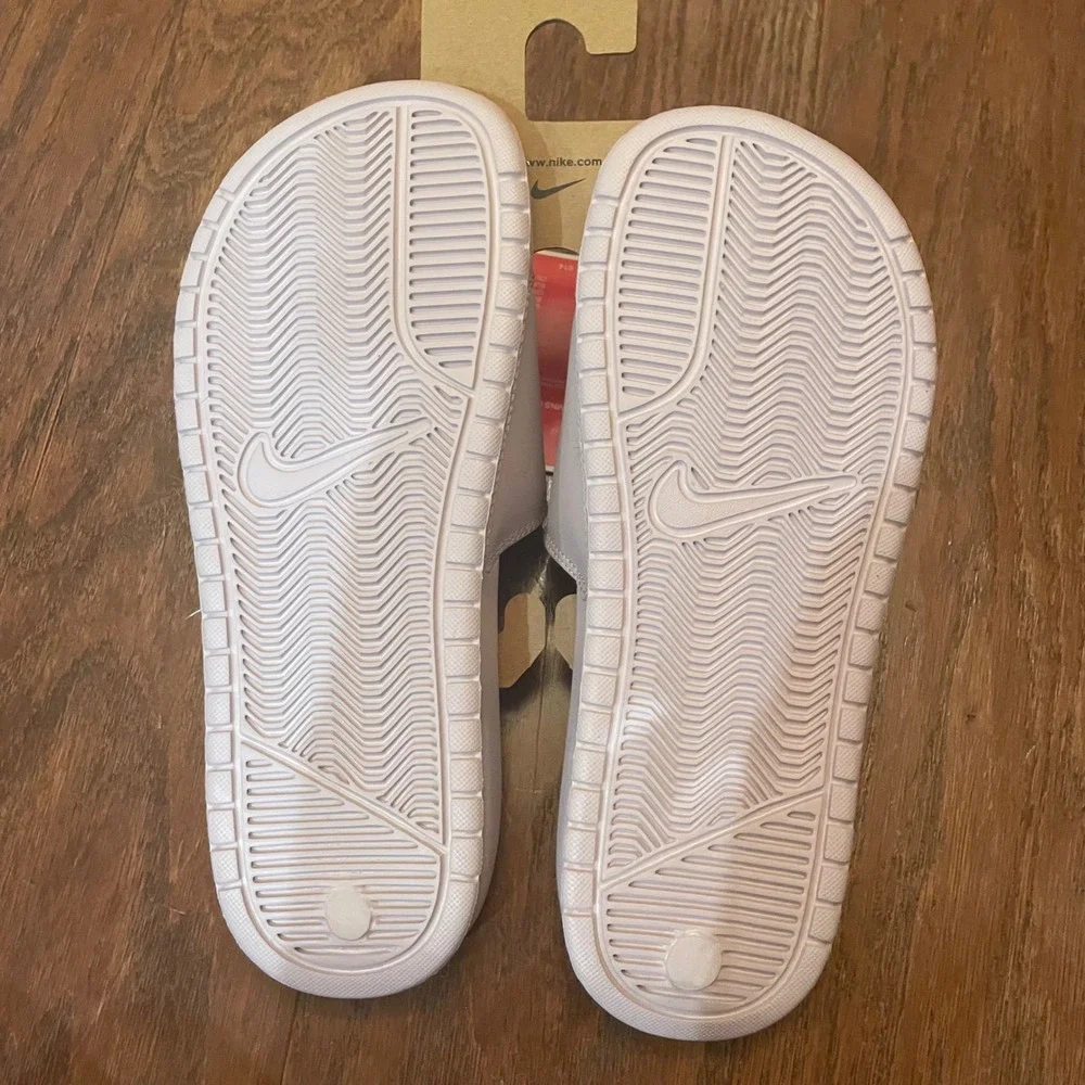 Nike Benassi JDI Slides Women Particle Rose Metallic Silver 343881-614 Size 6